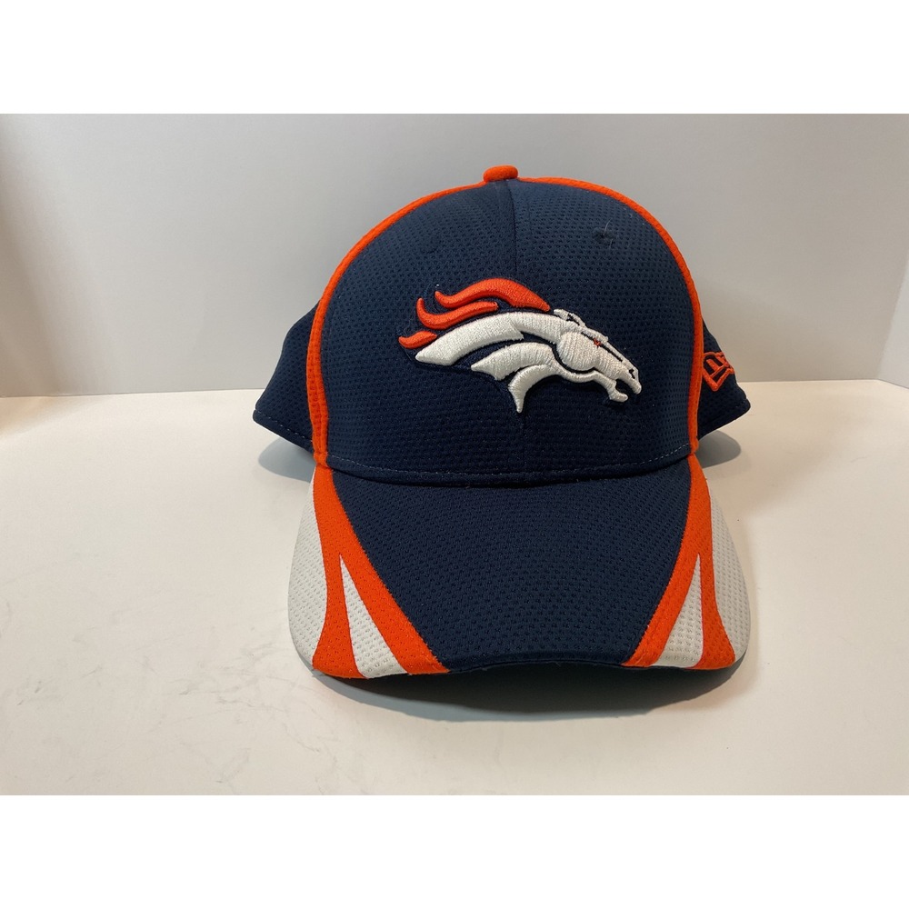New Era Denver Broncos NFL 39THIRTY Flex Fit Cap Medium Large Navy Orange